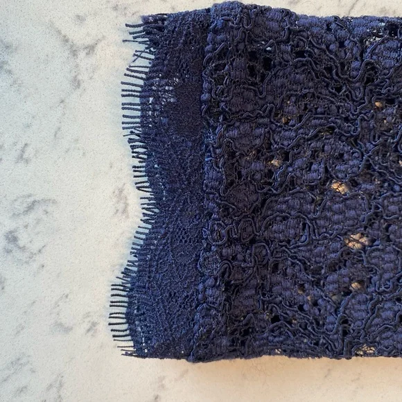 Navy Adrianna Papell lace dress, size 4 - Picture 2 of 4